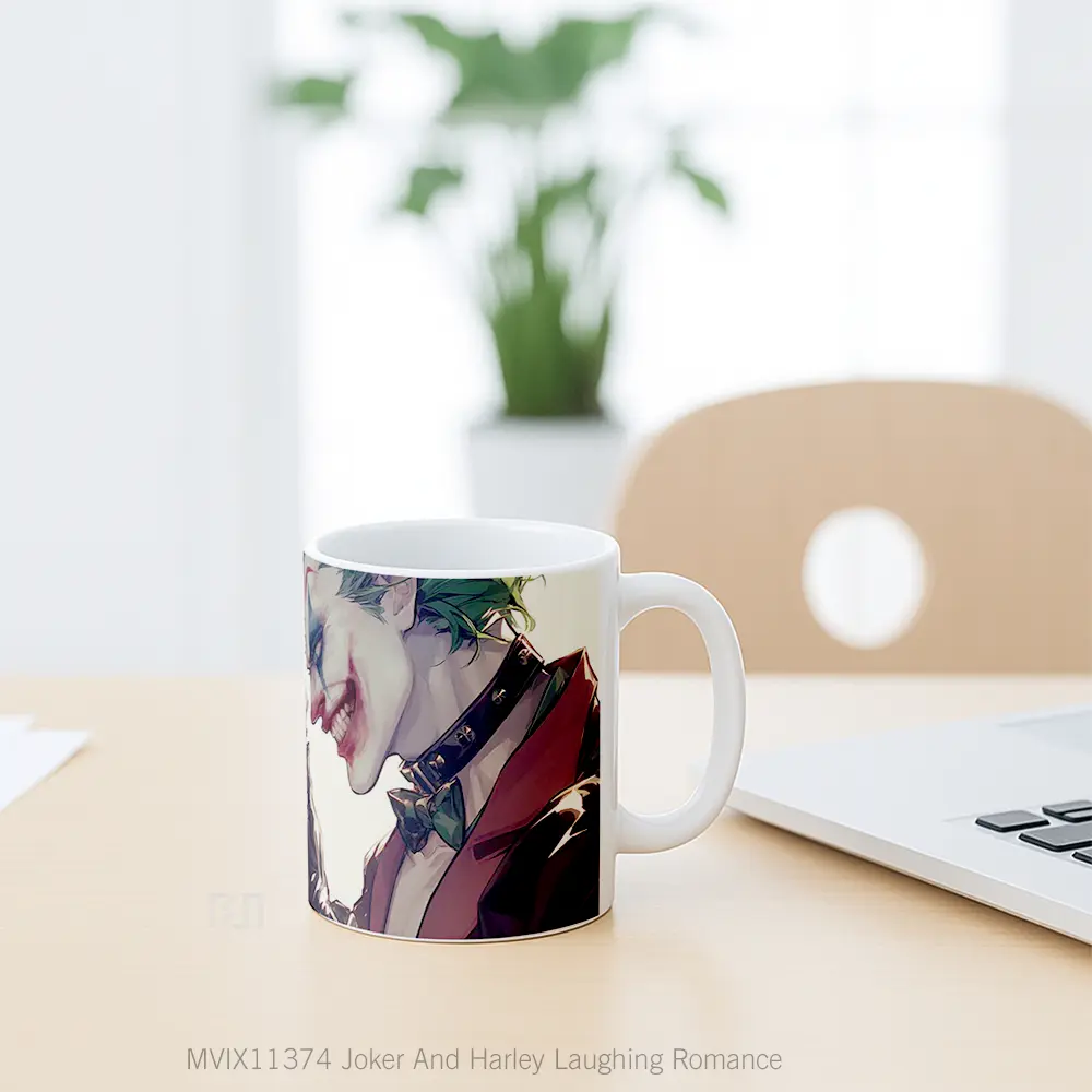 Mug Joker And Harley Laughing Romance Gelas Keramik Koleksi Superhero - All-side / Desain