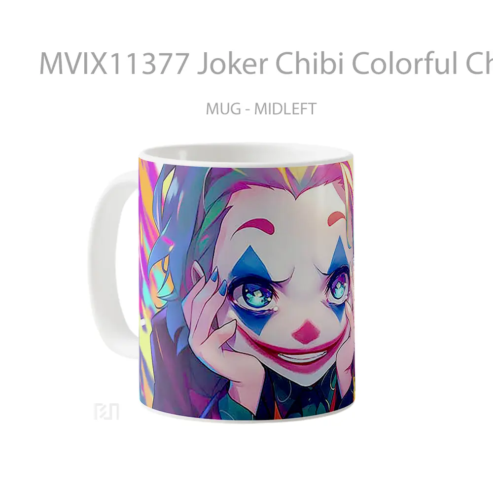 Mug Joker Chibi Colorful Chaos Koleksi Mug Film dan Komik - All-side / Desain