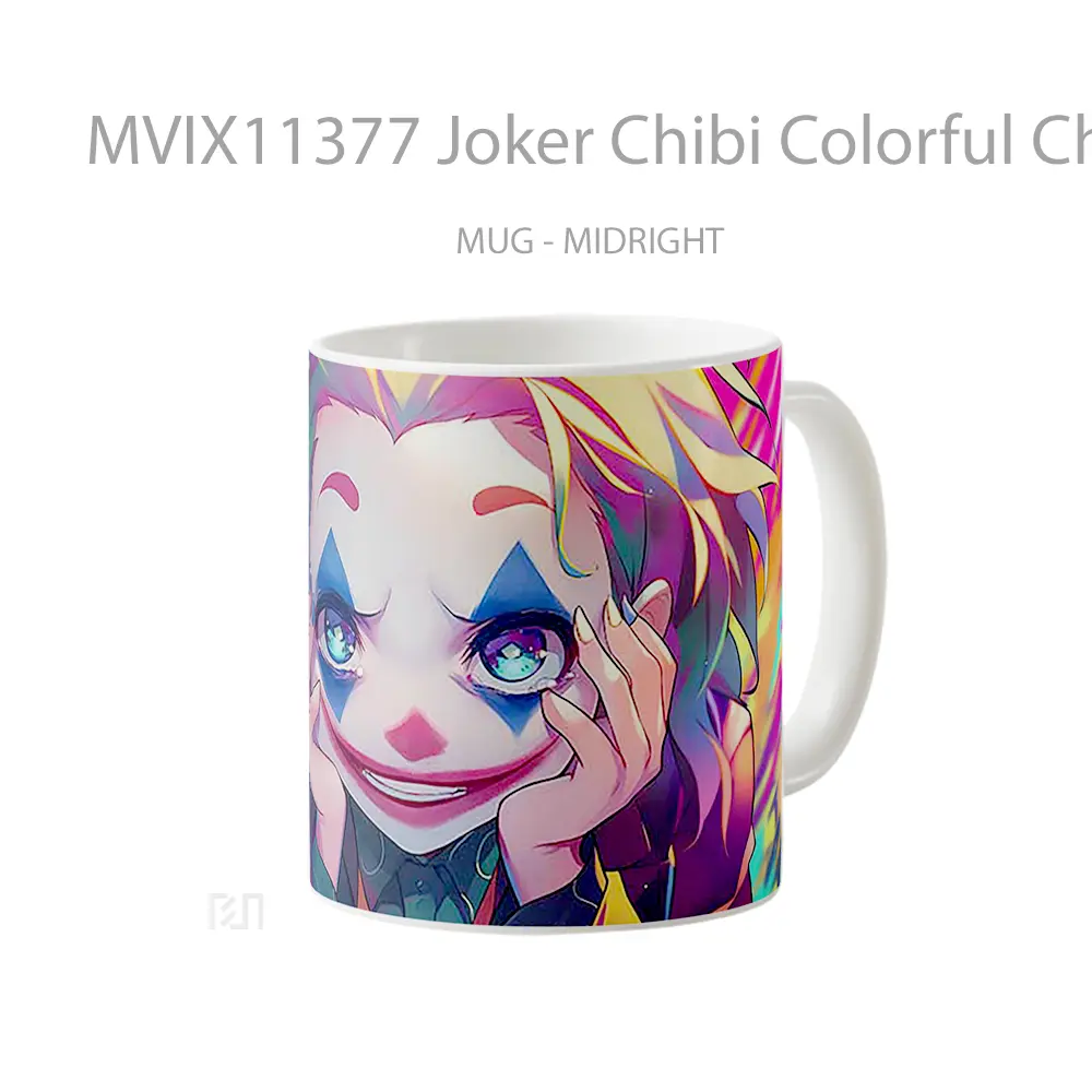 Mug Joker Chibi Colorful Chaos Koleksi Mug Film dan Komik - All-side / Desain