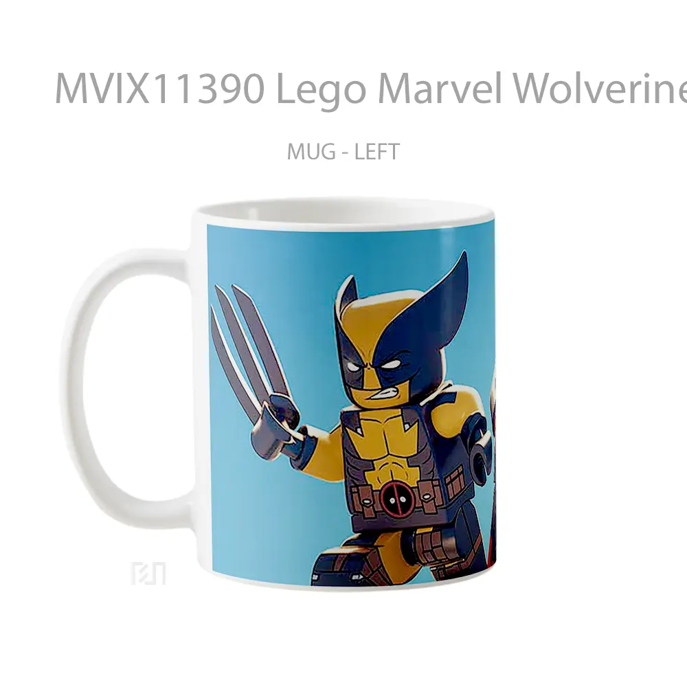 Mug Lego Marvel Wolverine Deadpool Gelas Keramik Koleksi Superhero - All-side / Desain