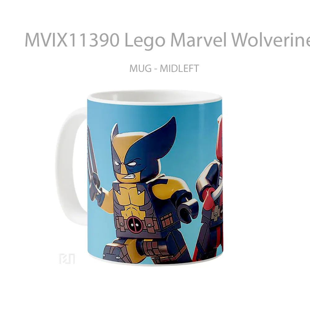 Mug Lego Marvel Wolverine Deadpool Gelas Keramik Koleksi Superhero - All-side / Desain