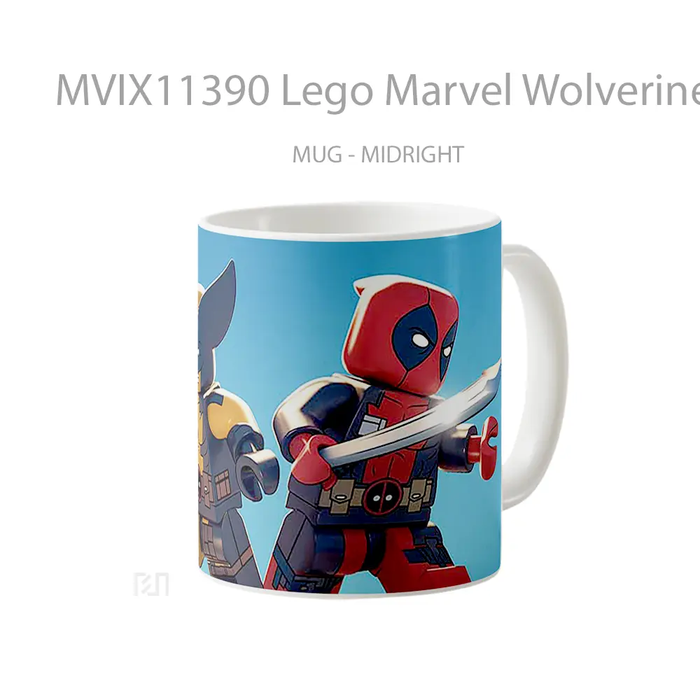 Mug Lego Marvel Wolverine Deadpool Gelas Keramik Koleksi Superhero - All-side / Desain