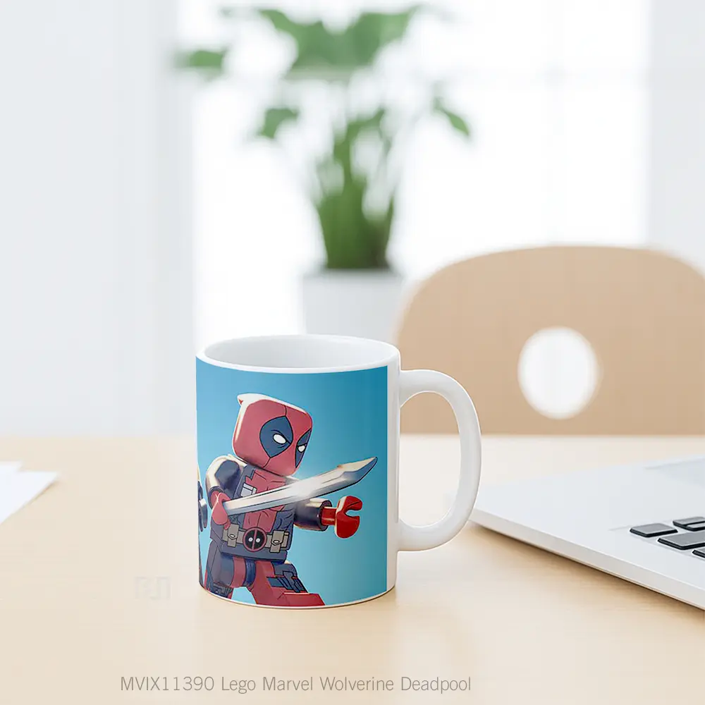 Mug Lego Marvel Wolverine Deadpool Gelas Keramik Koleksi Superhero - All-side / Desain