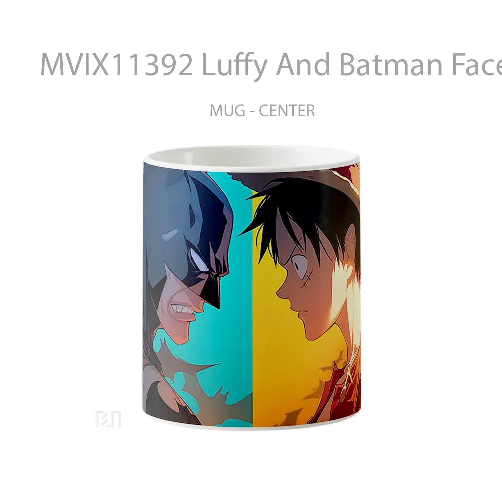 Mug Luffy And Batman Faceoff Gelas Keramik Koleksi Superhero