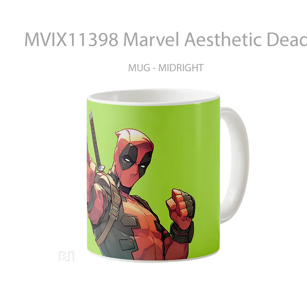 Mug Marvel Aesthetic Deadpool Green Koleksi Mug Film dan Komik - All-side / Desain