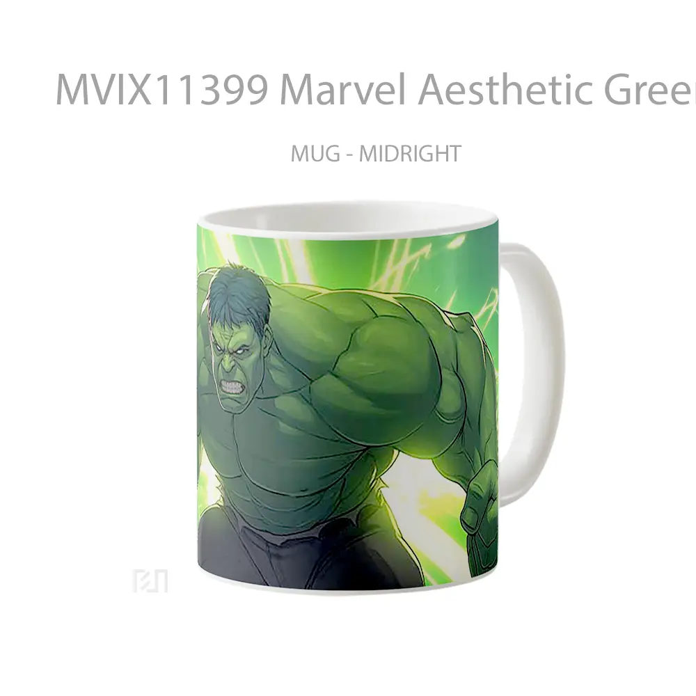 Mug Marvel Aesthetic Green Hulk Hadiah Spesial Fans Superhero - All-side / Desain