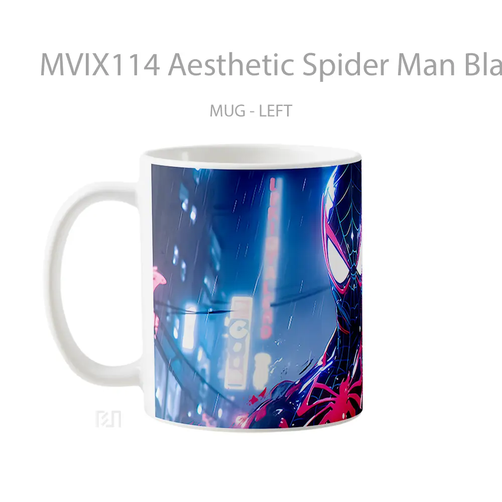 Mug Aesthetic Spider Man Black Suit Hadiah Lucu dan Menarik - All-side / Desain