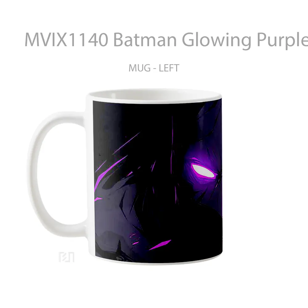 Mug Batman Glowing Purple Eyes Dark Gelas Keramik Koleksi Superhero - All-side / Desain