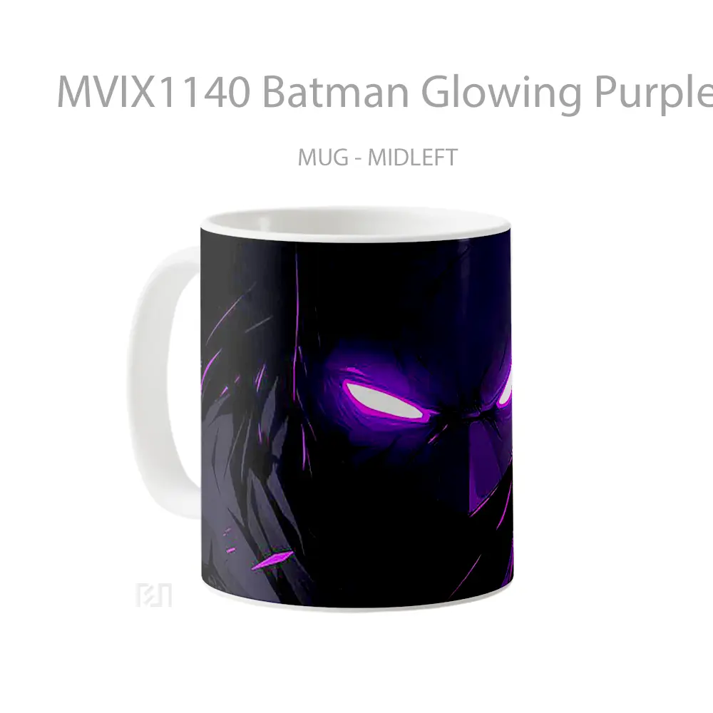 Mug Batman Glowing Purple Eyes Dark Gelas Keramik Koleksi Superhero - All-side / Desain
