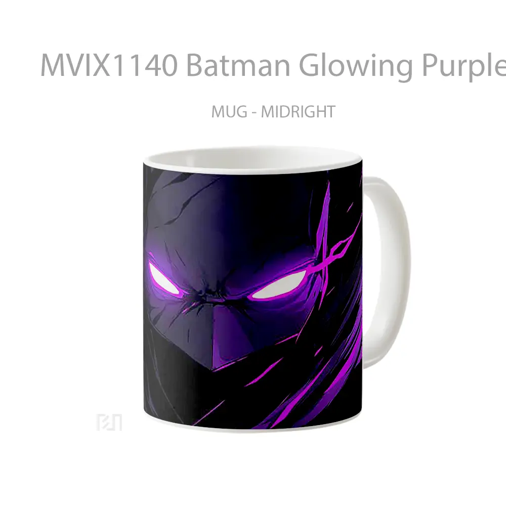 Mug Batman Glowing Purple Eyes Dark Gelas Keramik Koleksi Superhero - All-side / Desain