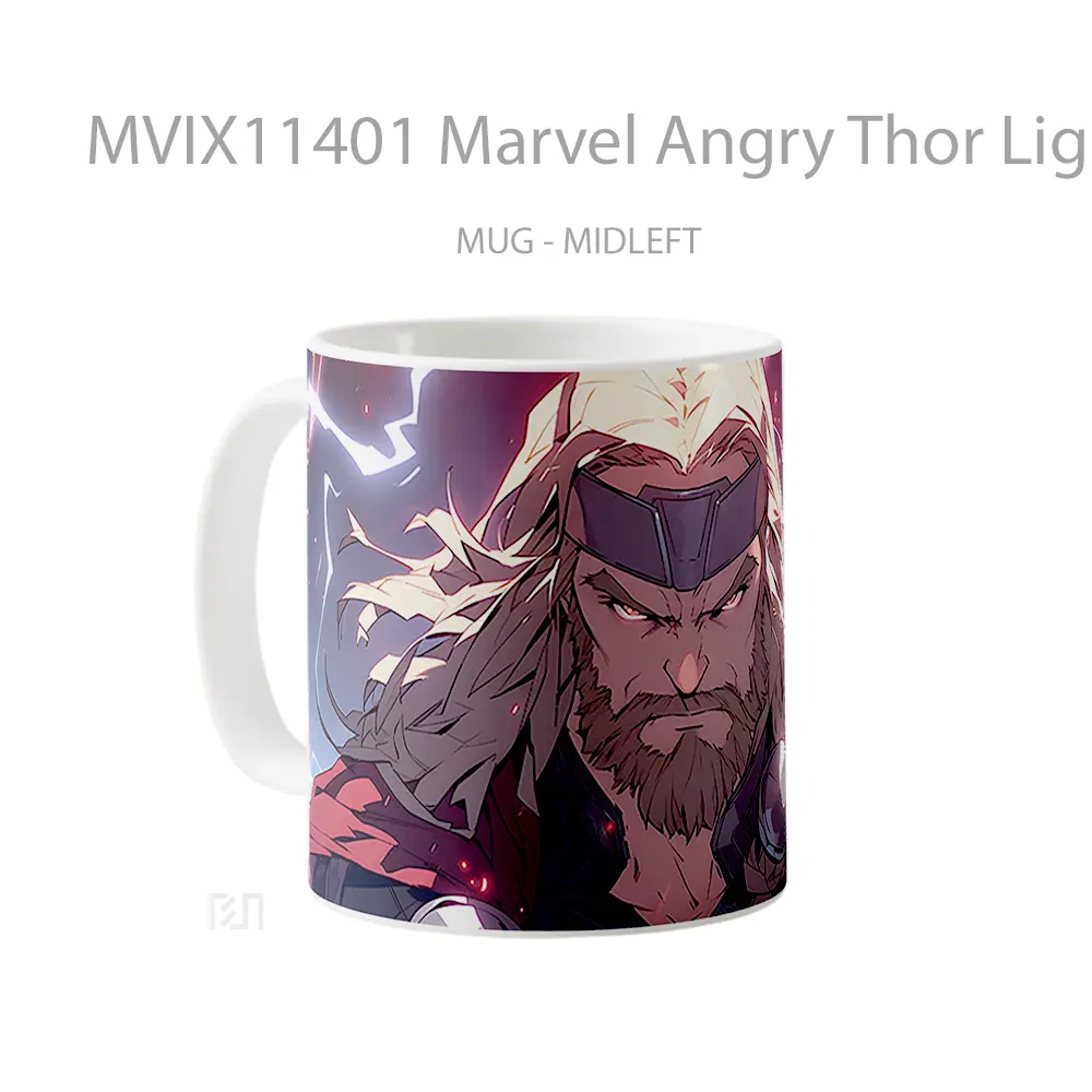 Mug Marvel Angry Thor Lightnings Hadiah Spesial Fans Superhero - All-side / Desain