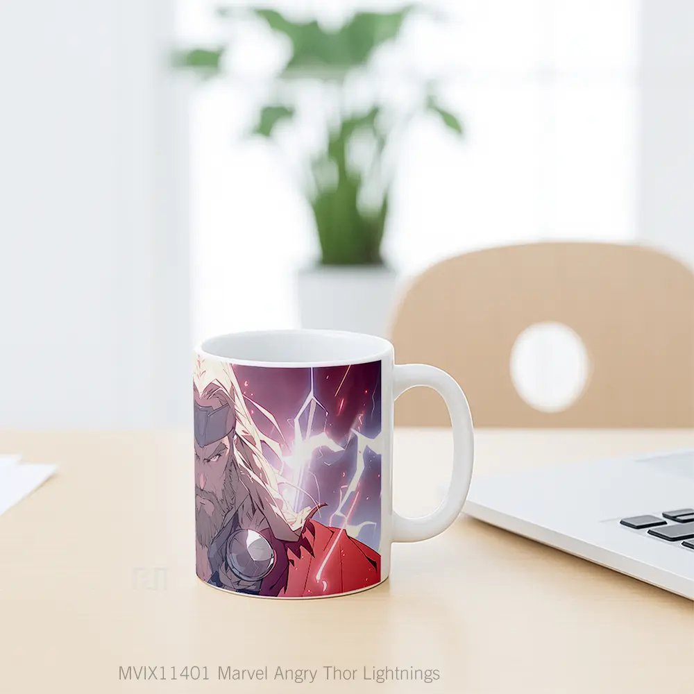 Mug Marvel Angry Thor Lightnings Hadiah Spesial Fans Superhero - All-side / Desain