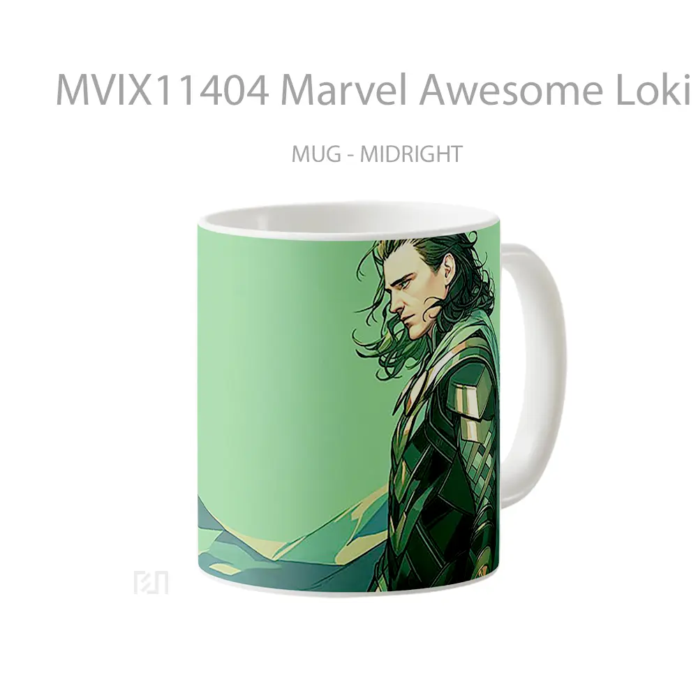 Mug Marvel Awesome Loki Green Hadiah Spesial Fans Superhero - All-side / Desain