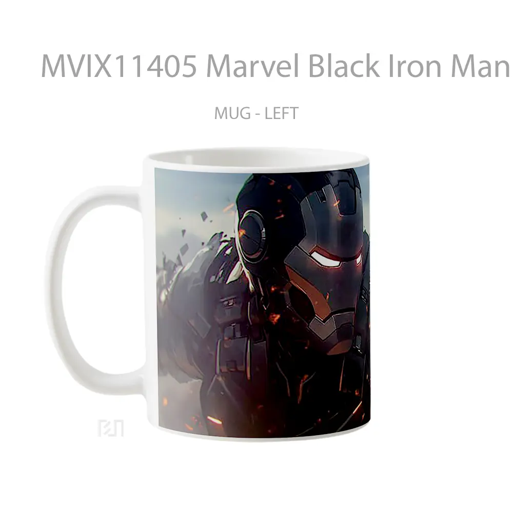 Mug Marvel Black Iron Man Suit Merchandise Karakter Ikonik - All-side / Desain