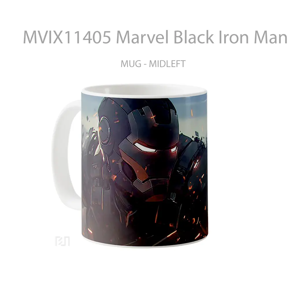 Mug Marvel Black Iron Man Suit Merchandise Karakter Ikonik - All-side / Desain