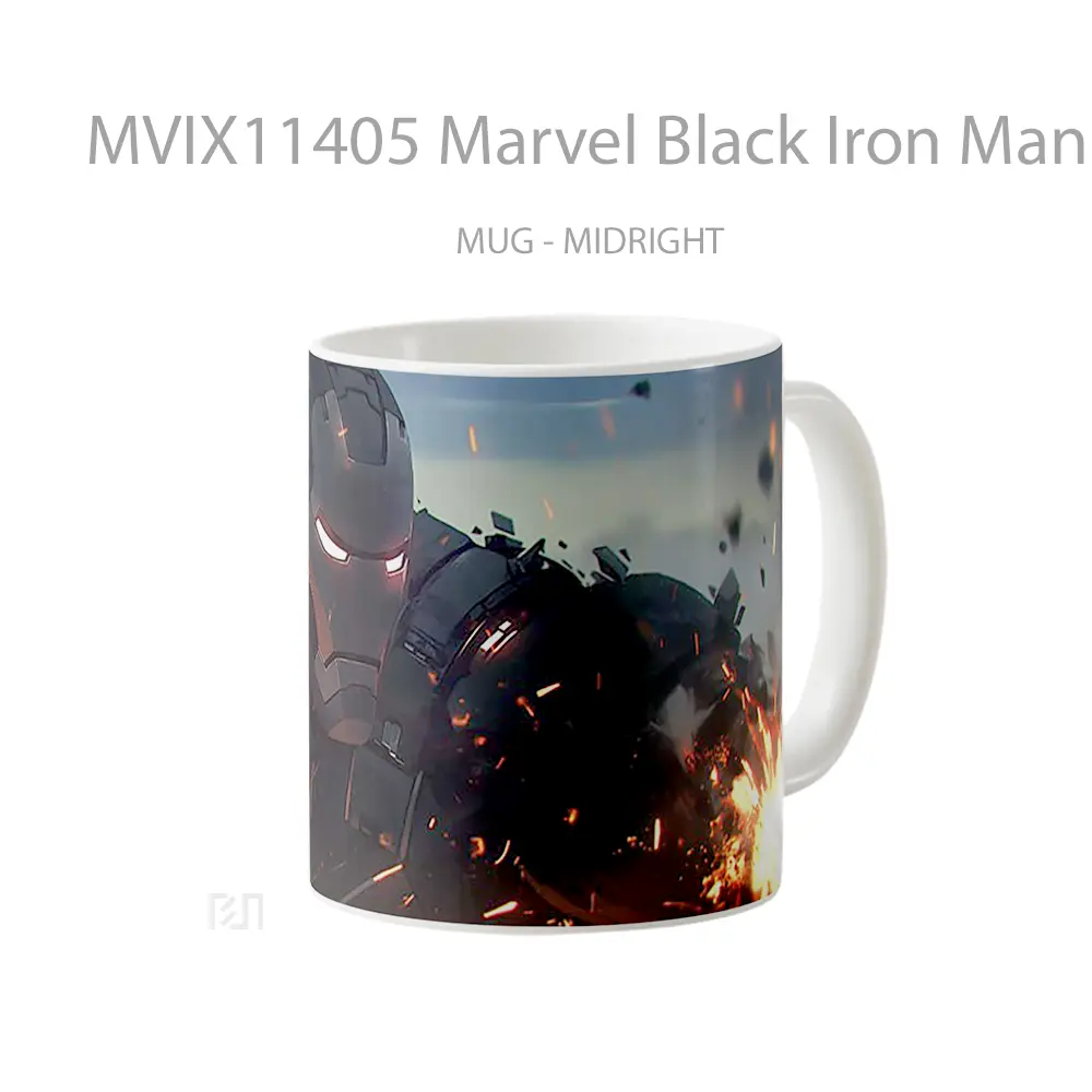 Mug Marvel Black Iron Man Suit Merchandise Karakter Ikonik - All-side / Desain