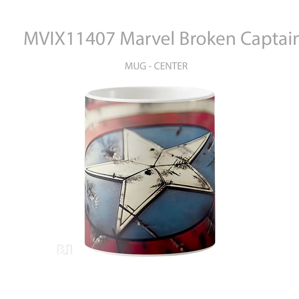 Mug Marvel Broken Captain America Shield Koleksi Mug Film dan Komik