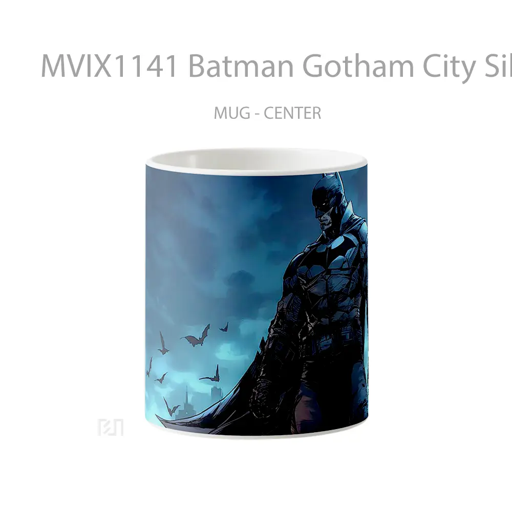 Mug Batman Gotham City Silhouette Dark Art Koleksi Mug Film dan Komik