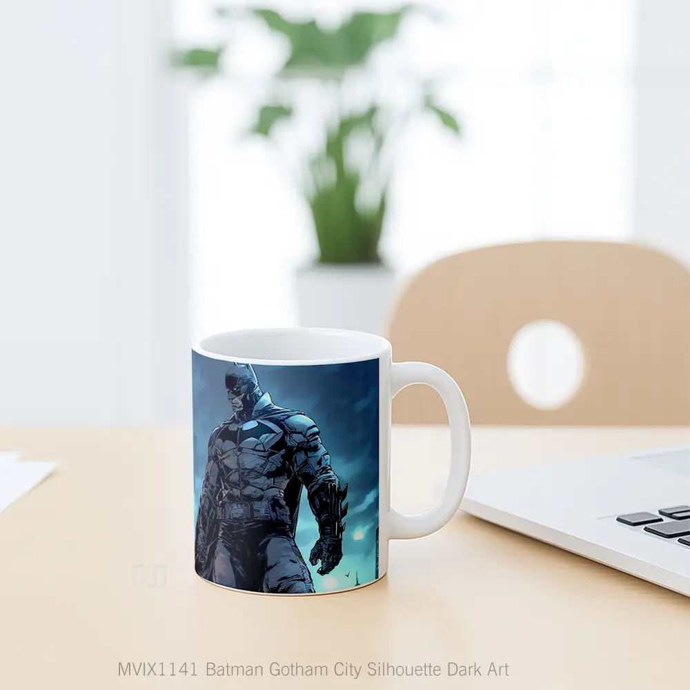 Mug Batman Gotham City Silhouette Dark Art Koleksi Mug Film dan Komik - All-side / Desain