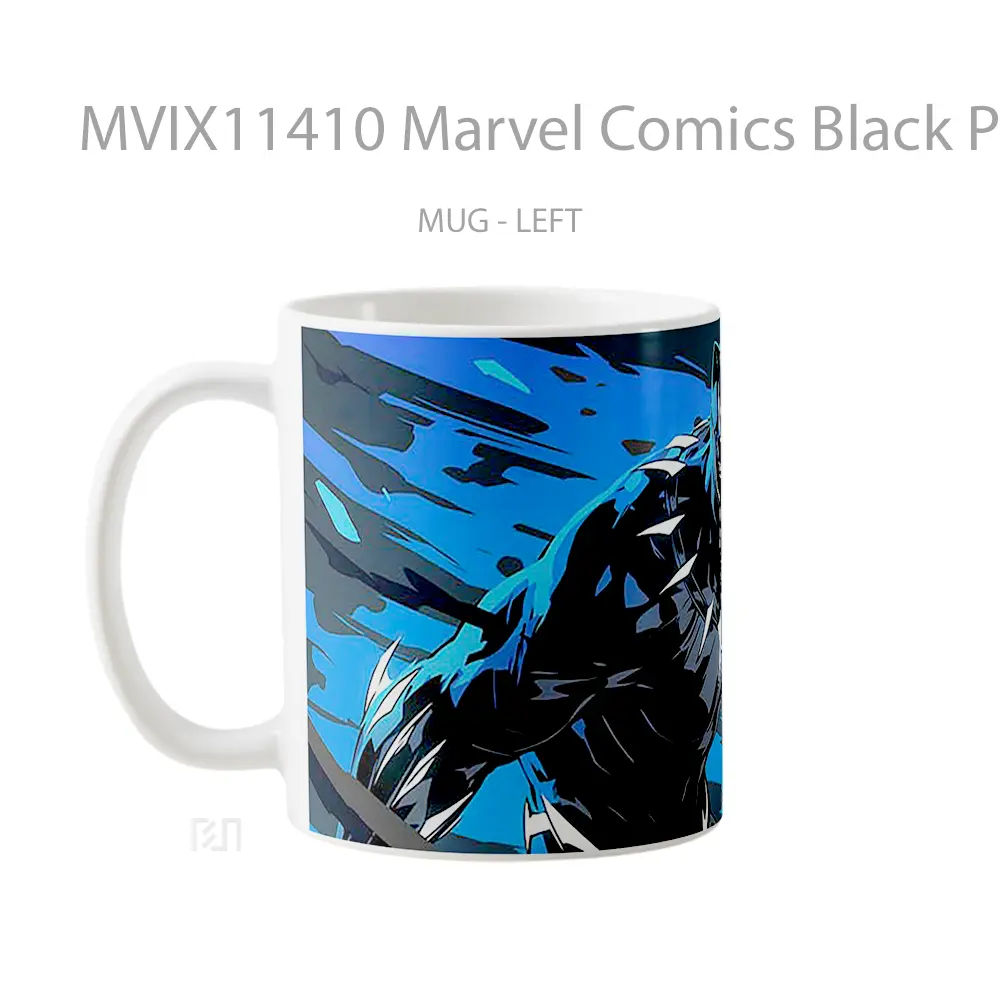 Mug Marvel Comics Black Panther Blue Energy Gelas Keramik Koleksi Superhero - All-side / Desain