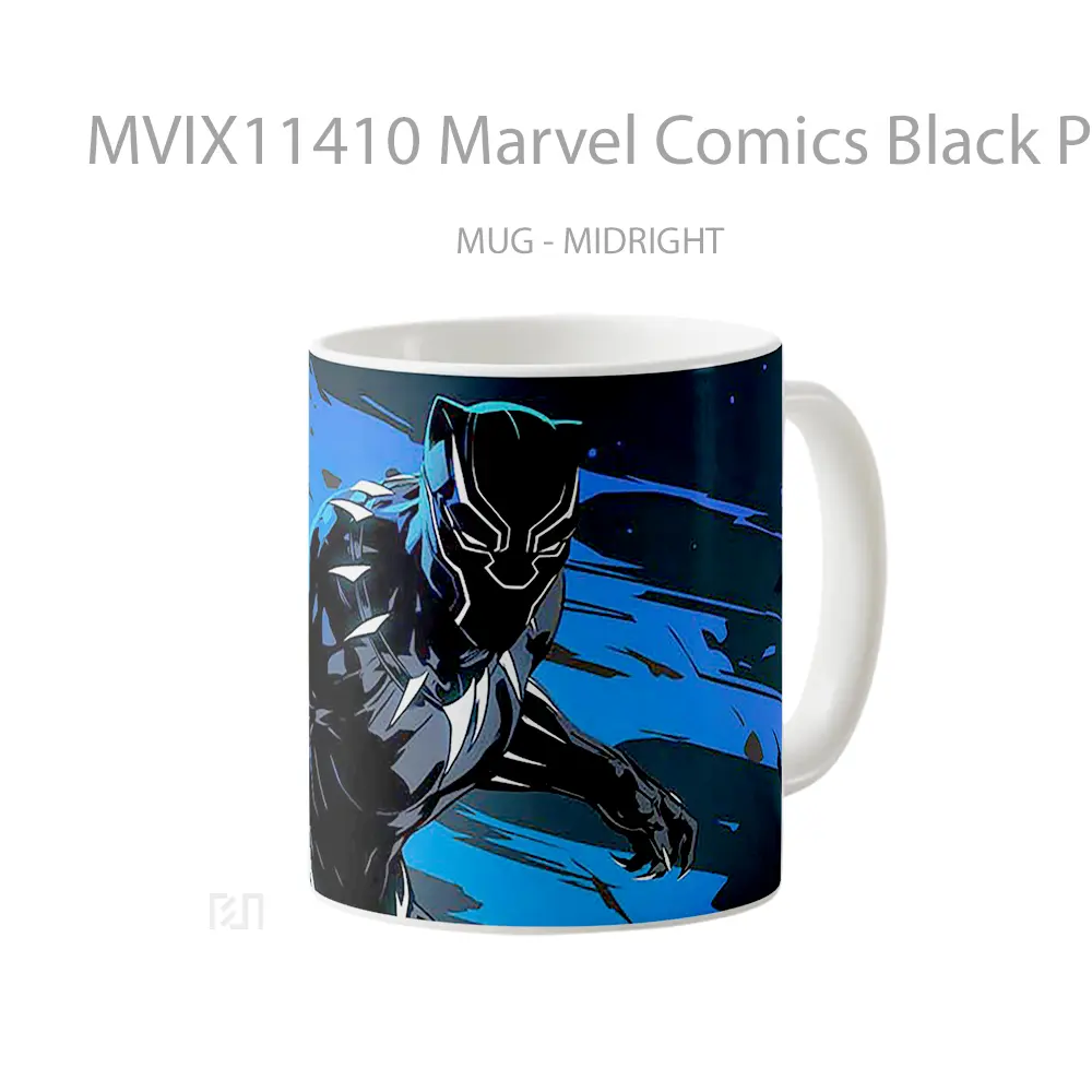 Mug Marvel Comics Black Panther Blue Energy Gelas Keramik Koleksi Superhero - All-side / Desain