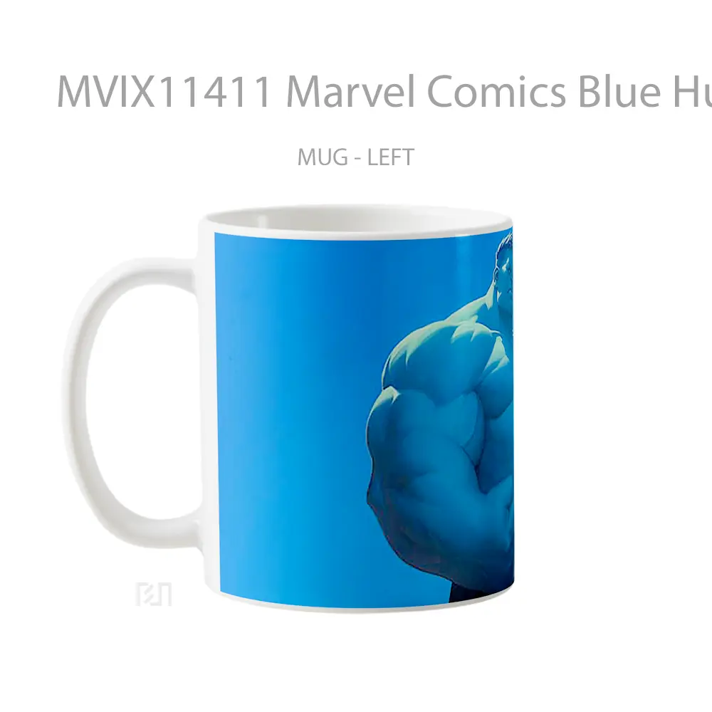 Mug Marvel Comics Blue Hulk Furious Power Hadiah Spesial Fans Superhero - All-side / Desain