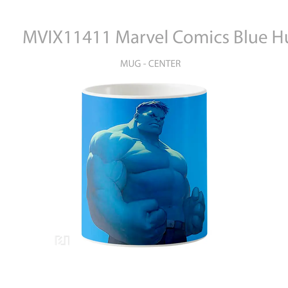 Mug Marvel Comics Blue Hulk Furious Power Hadiah Spesial Fans Superhero
