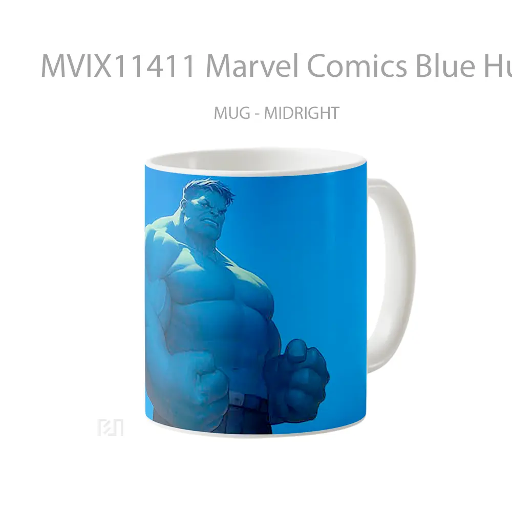 Mug Marvel Comics Blue Hulk Furious Power Hadiah Spesial Fans Superhero - All-side / Desain