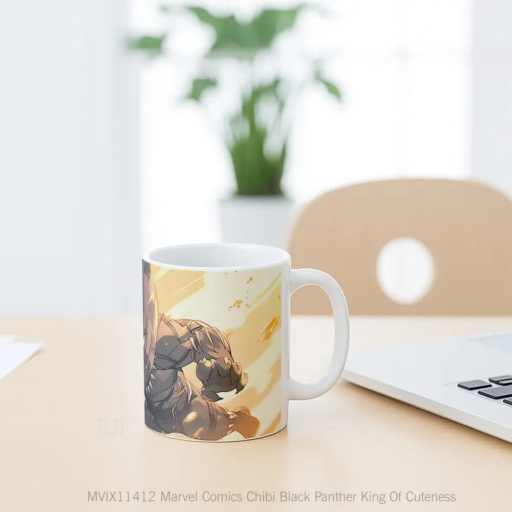 Mug Marvel Comics Chibi Black Panther King Of Cuteness Koleksi Mug Film dan Komik - All-side / Desain