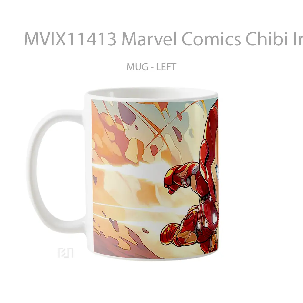 Mug Marvel Comics Chibi Iron Man Armored Chibi Merchandise Karakter Ikonik - All-side / Desain