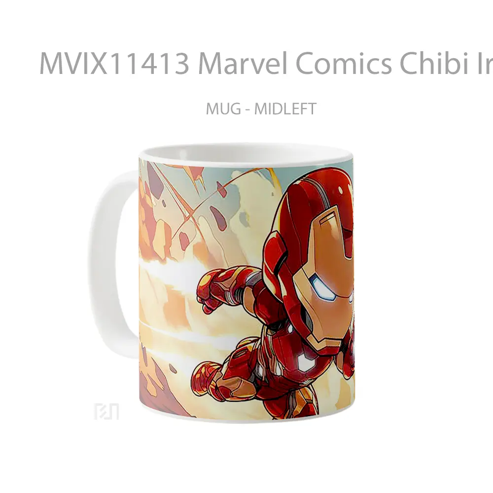 Mug Marvel Comics Chibi Iron Man Armored Chibi Merchandise Karakter Ikonik - All-side / Desain