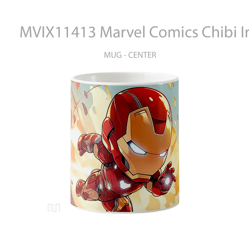 Mug Marvel Comics Chibi Iron Man Armored Chibi Merchandise Karakter Ikonik