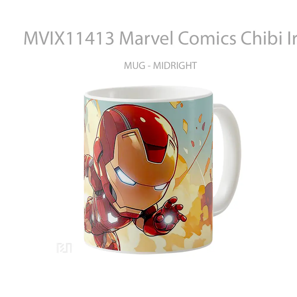 Mug Marvel Comics Chibi Iron Man Armored Chibi Merchandise Karakter Ikonik - All-side / Desain