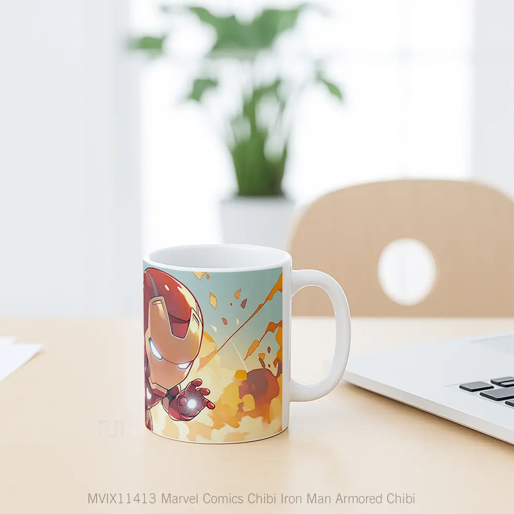 Mug Marvel Comics Chibi Iron Man Armored Chibi Merchandise Karakter Ikonik - All-side / Desain