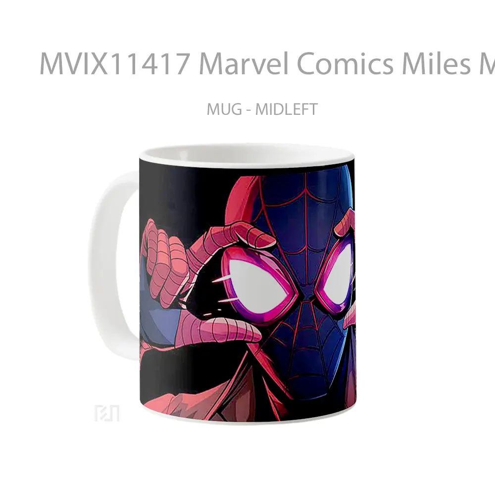 Mug Marvel Comics Miles Morales Glowing Eyes Merchandise Karakter Ikonik - All-side / Desain