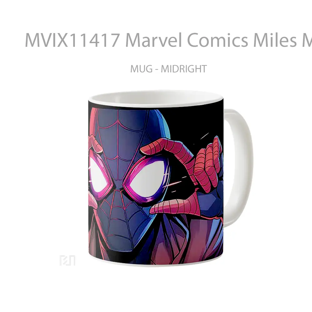 Mug Marvel Comics Miles Morales Glowing Eyes Merchandise Karakter Ikonik - All-side / Desain