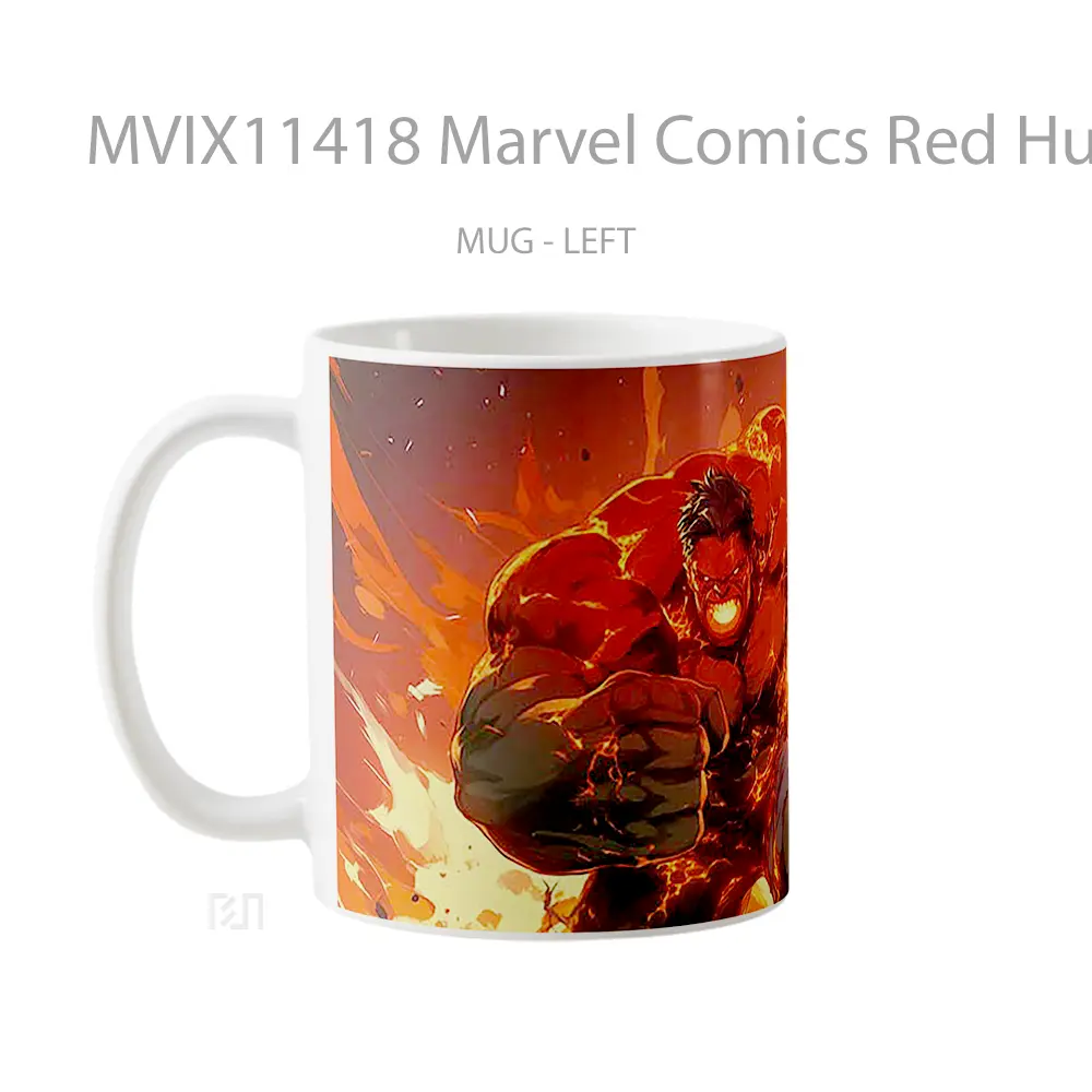 Mug Marvel Comics Red Hulk Building Destroyer Gelas Keramik Koleksi Superhero - All-side / Desain