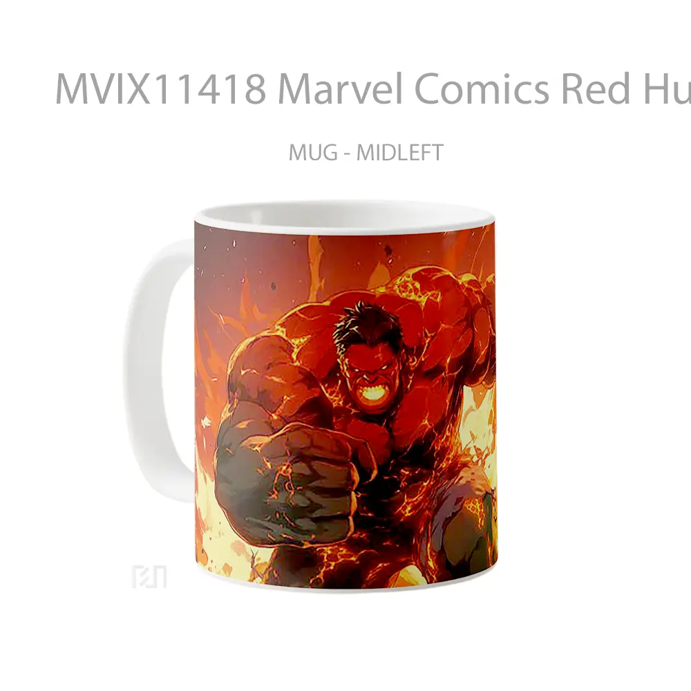 Mug Marvel Comics Red Hulk Building Destroyer Gelas Keramik Koleksi Superhero - All-side / Desain