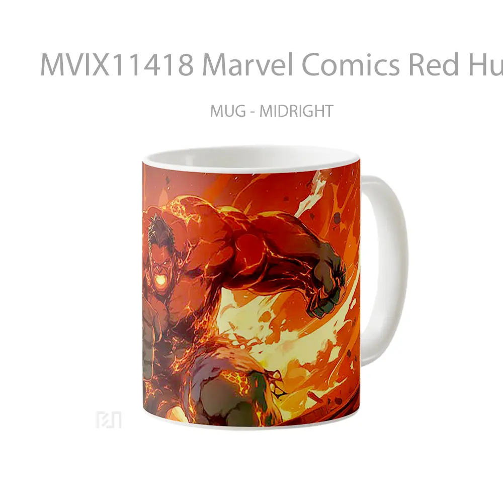 Mug Marvel Comics Red Hulk Building Destroyer Gelas Keramik Koleksi Superhero - All-side / Desain