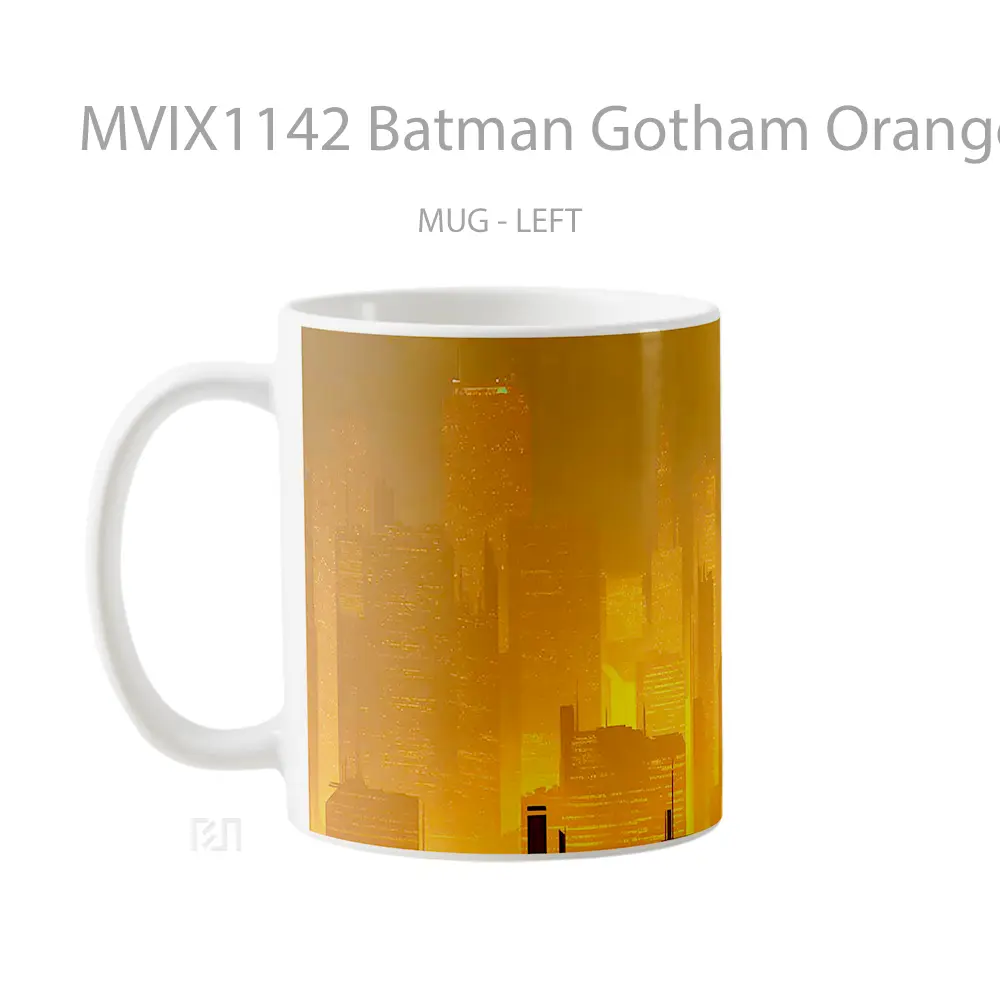 Mug Batman Gotham Orange Sunset Rooftop Hadiah Spesial Fans Superhero - All-side / Desain