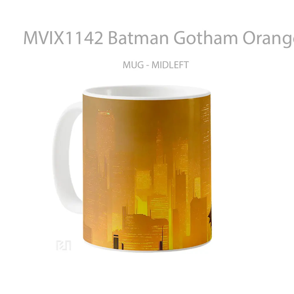 Mug Batman Gotham Orange Sunset Rooftop Hadiah Spesial Fans Superhero - All-side / Desain