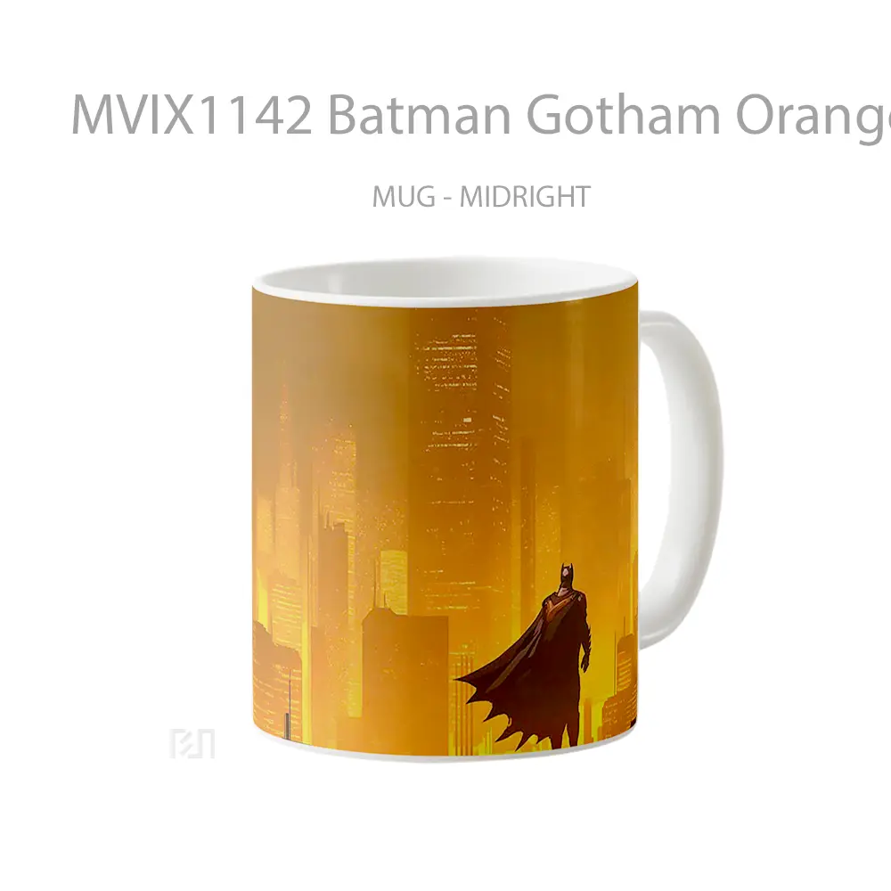 Mug Batman Gotham Orange Sunset Rooftop Hadiah Spesial Fans Superhero - All-side / Desain