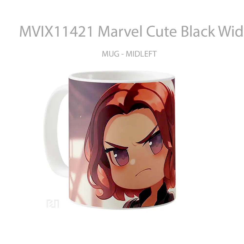 Mug Marvel Cute Black Widow Red Hair Merchandise Karakter Ikonik - All-side / Desain