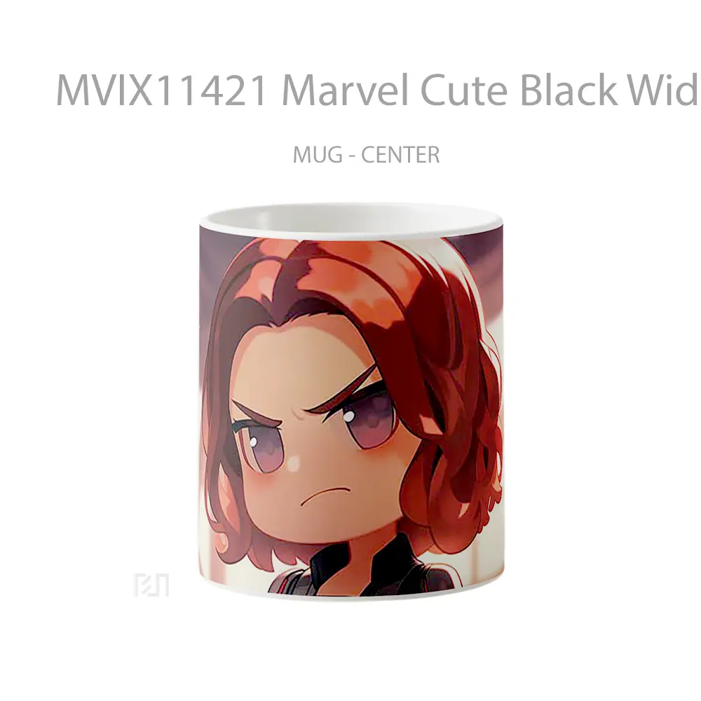 Mug Marvel Cute Black Widow Red Hair Merchandise Karakter Ikonik