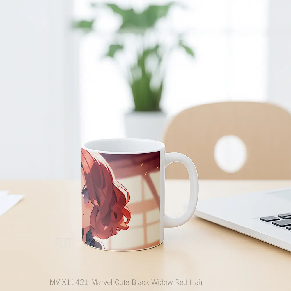 Mug Marvel Cute Black Widow Red Hair Merchandise Karakter Ikonik - All-side / Desain