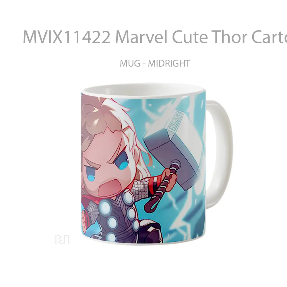 Mug Marvel Cute Thor Cartoon Koleksi Mug Film dan Komik - All-side / Desain
