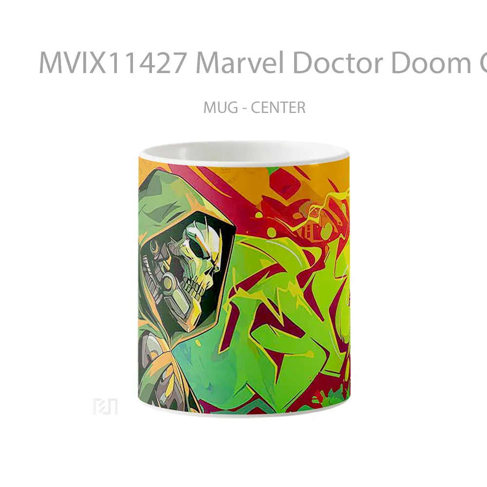 Mug Marvel Doctor Doom Comic Colorful Gelas Keramik Koleksi Superhero
