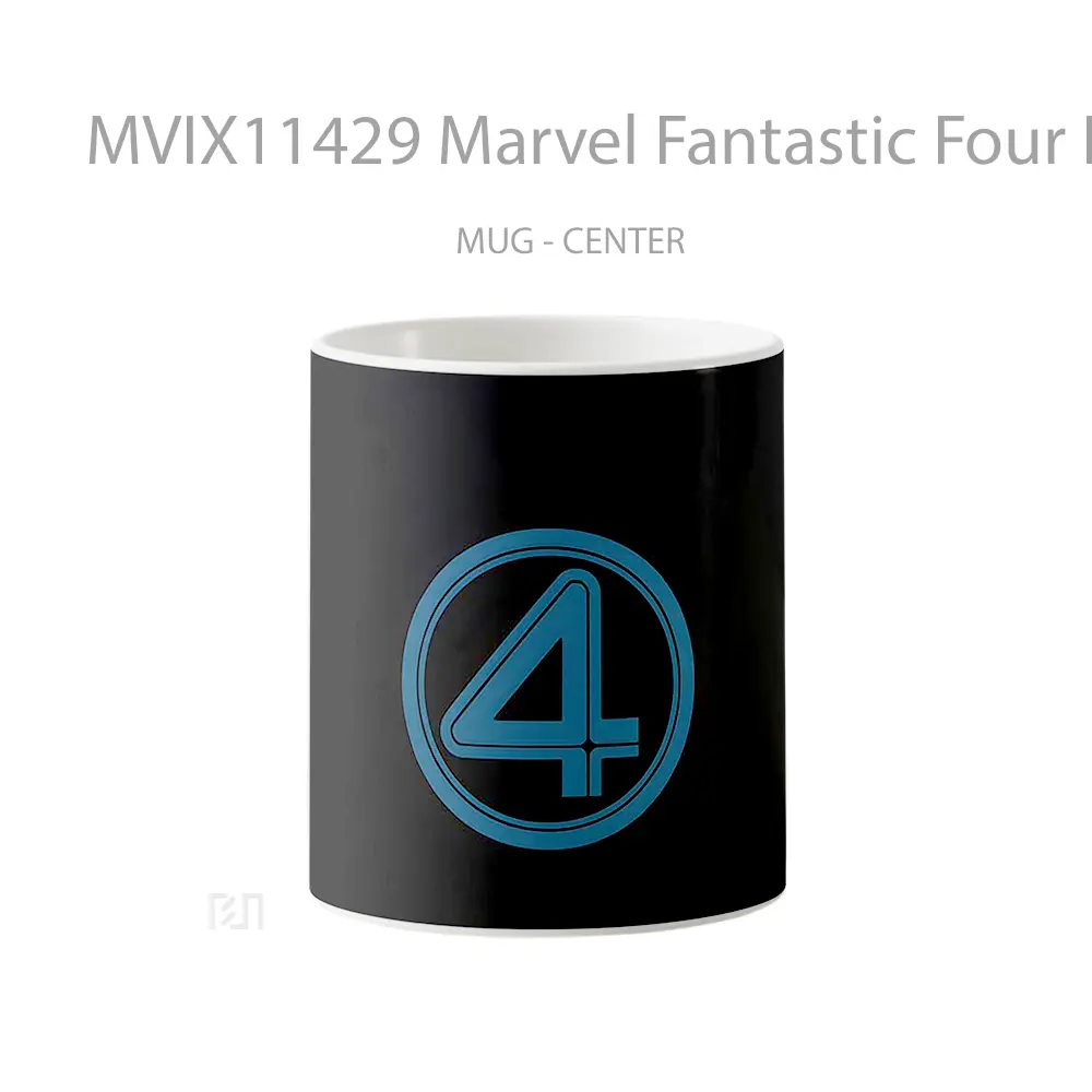 Mug Marvel Fantastic Four Logo Black Merchandise Karakter Ikonik
