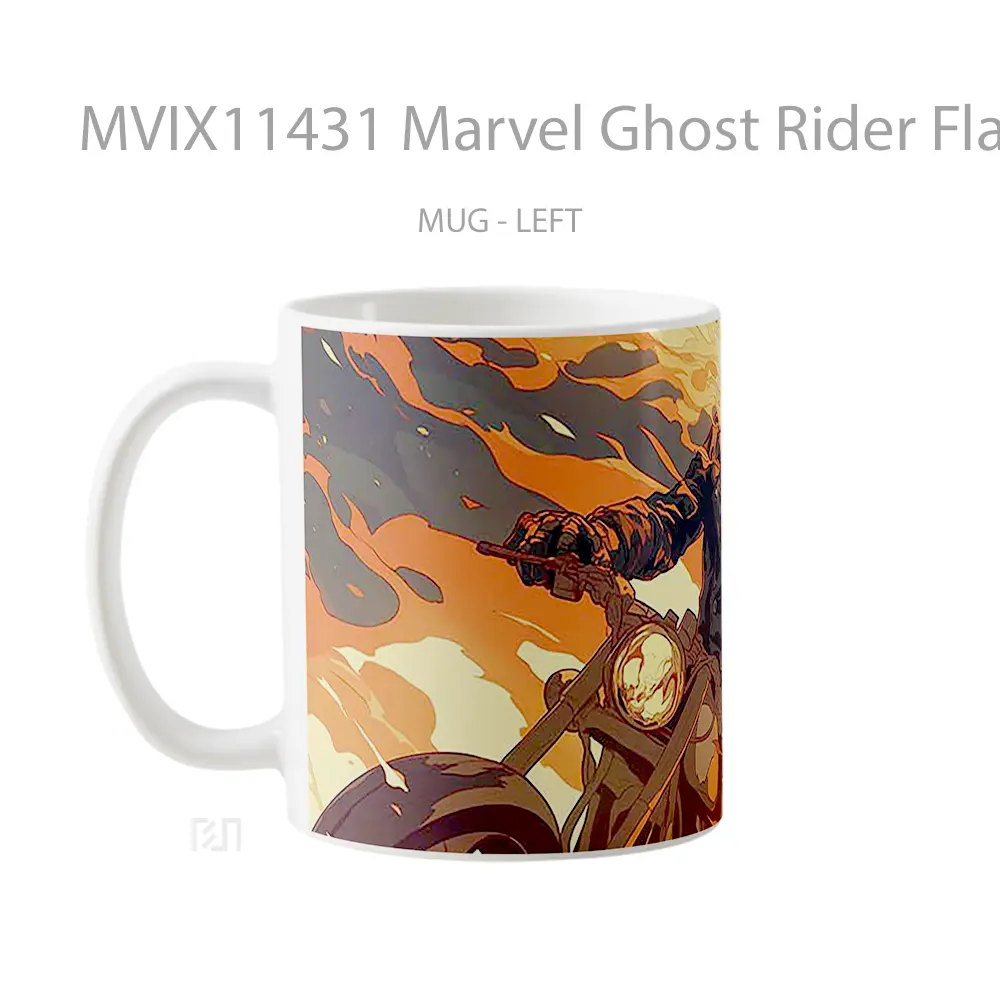 Mug Marvel Ghost Rider Flaming Merchandise Karakter Ikonik - All-side / Desain