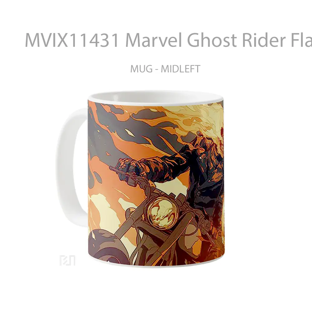 Mug Marvel Ghost Rider Flaming Merchandise Karakter Ikonik - All-side / Desain